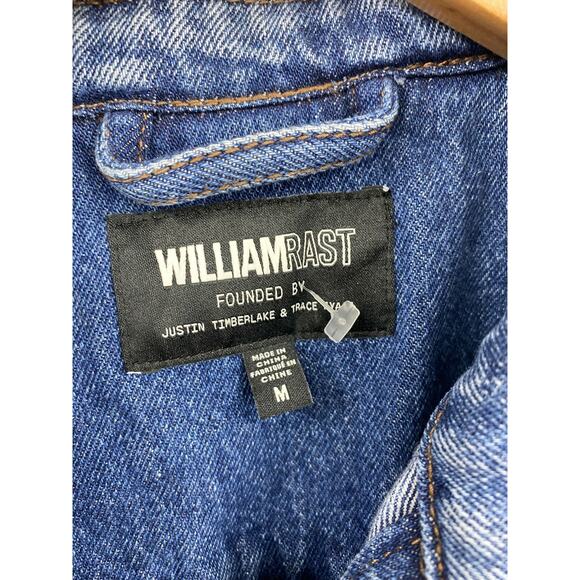 William Rast Womens Jean Jacket Blue Buttons Pockets Collared Cotton Juniors M - Picture 2 of 6